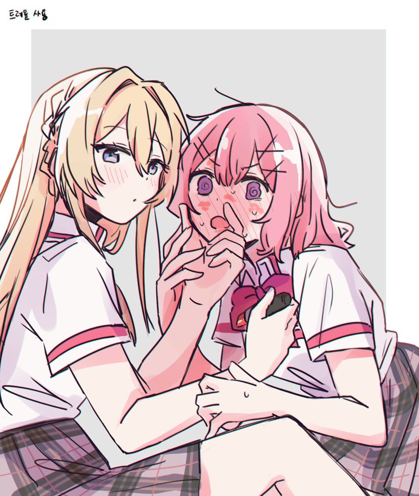 amaori renako and ouzuka mai (watashi ga koibito ni nareru wake naijan murimuri!) drawn by byaegsu
