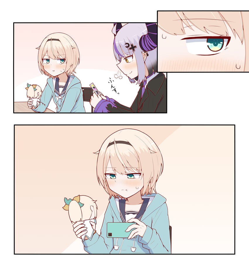 la+ darknesss and kazama iroha (hololive) drawn by hitoshi_asada