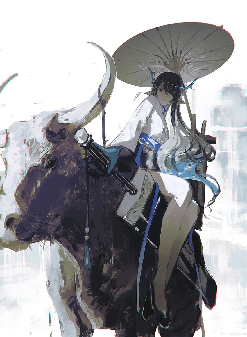 dusk (arknights and 1 more) drawn by sorrowny