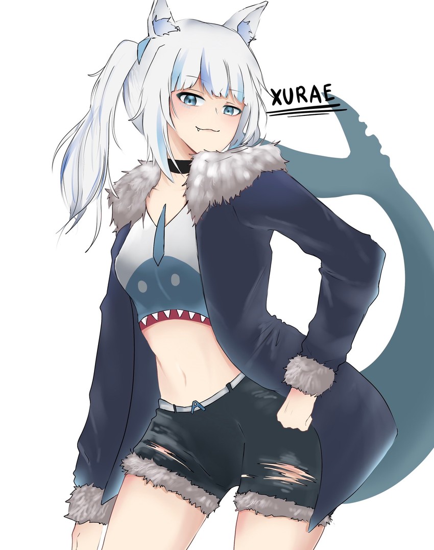 gawr gura (hololive and 1 more) drawn by xurae