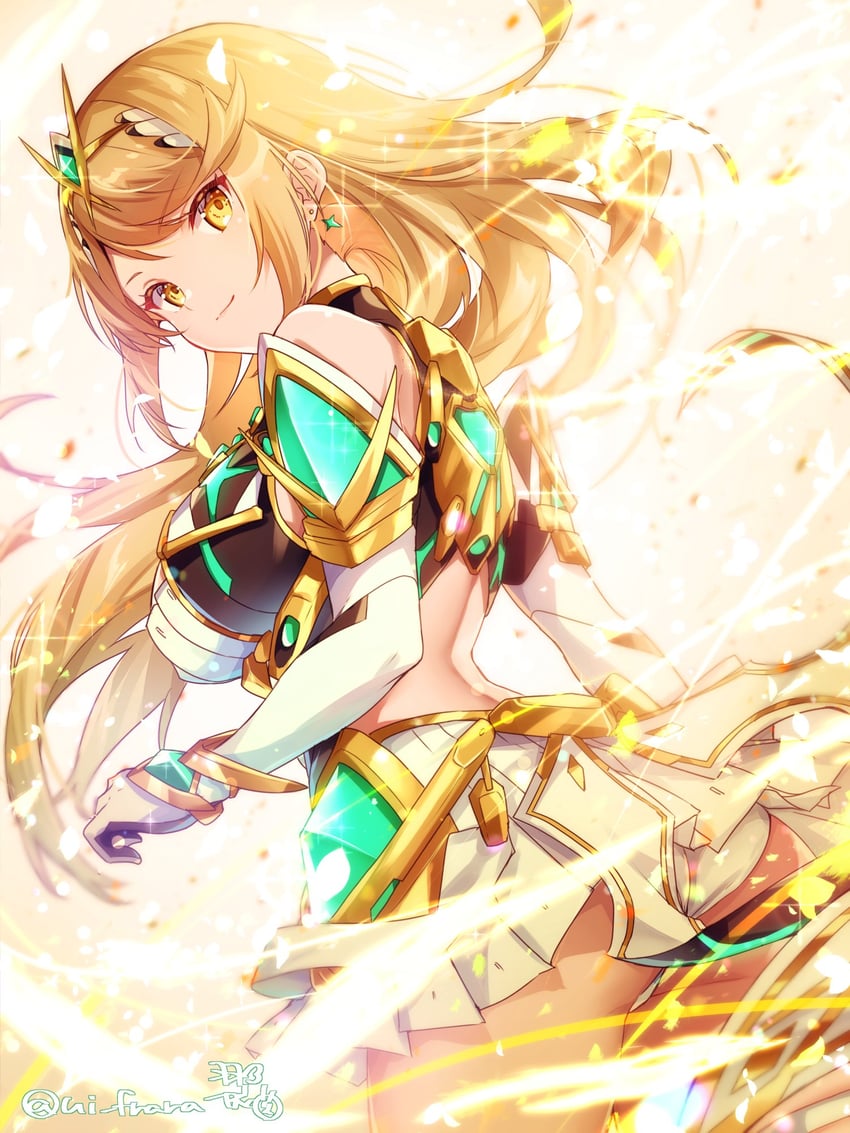 mythra (xenoblade chronicles and 1 more) drawn by ui_frara