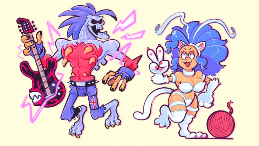 felicia and lord raptor (darkstalkers) drawn by mostlyghostly