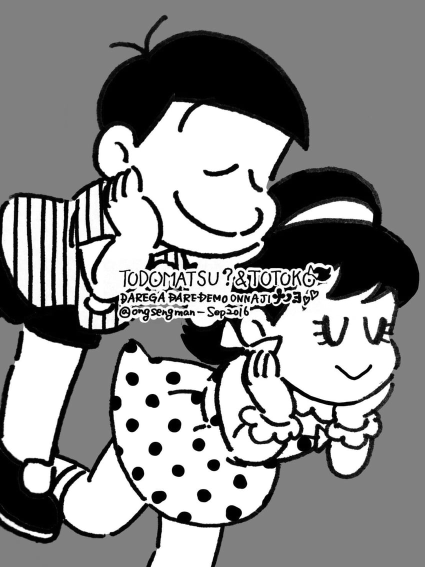 matsuno todomatsu and yowai totoko (osomatsu and 1 more) drawn by softowel