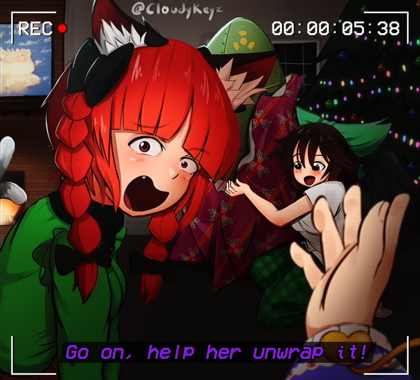komeiji satori, kaenbyou rin, and reiuji utsuho (touhou) drawn by cloudykeyz