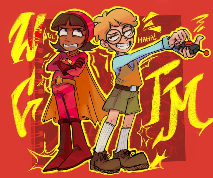 becky botsford, wordgirl, and tobey mccallister iii (wordgirl) drawn by payaquo