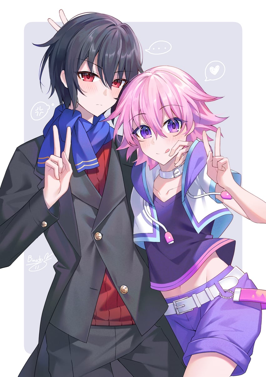 neptune and noire (neptune and 1 more) drawn by binato_lulu
