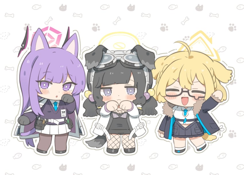 hibiki, kotori, and utaha (blue archive) drawn by moita_3