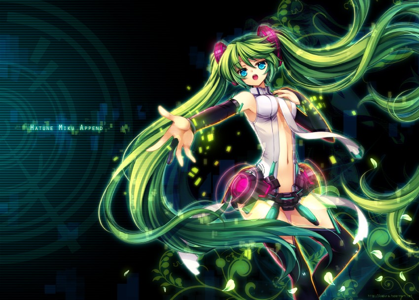 hatsune miku (vocaloid) drawn by capura_lin