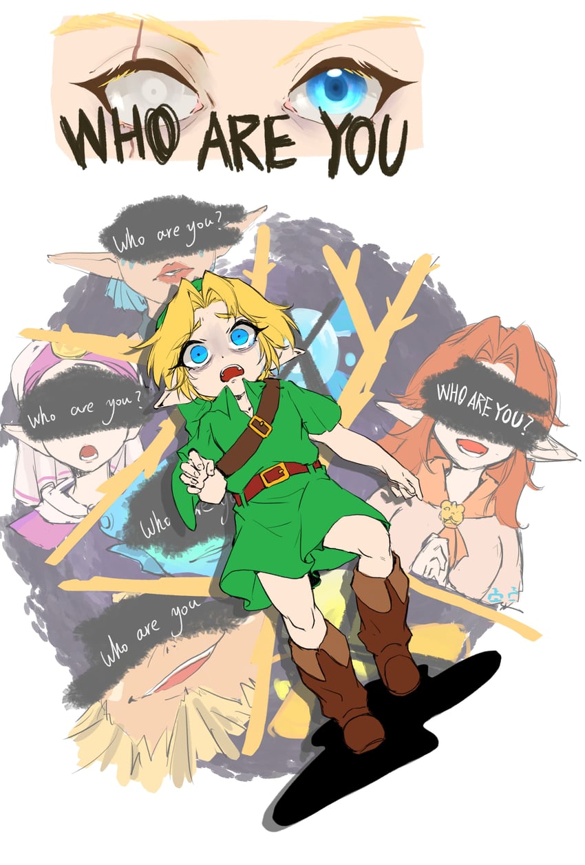 link, princess zelda, navi, impa, malon, and 2 more (the legend of zelda and 1 more) drawn by fluorite09