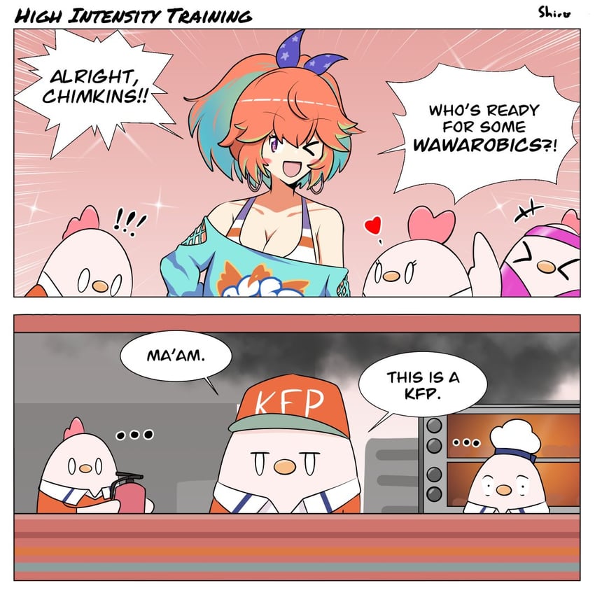 takanashi kiara and kfp employee (hololive and 1 more) drawn by oguma_shiro