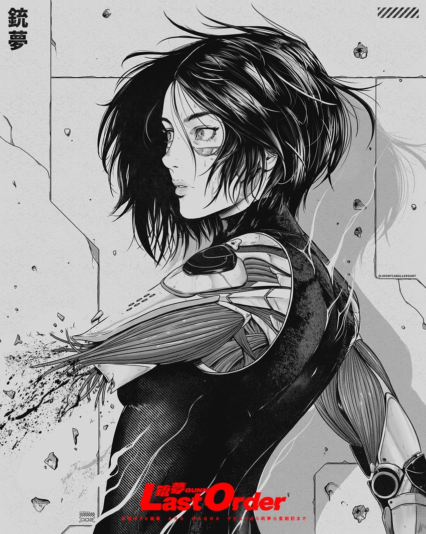 alita (battle angel alita and 1 more) drawn by jhony_caballero