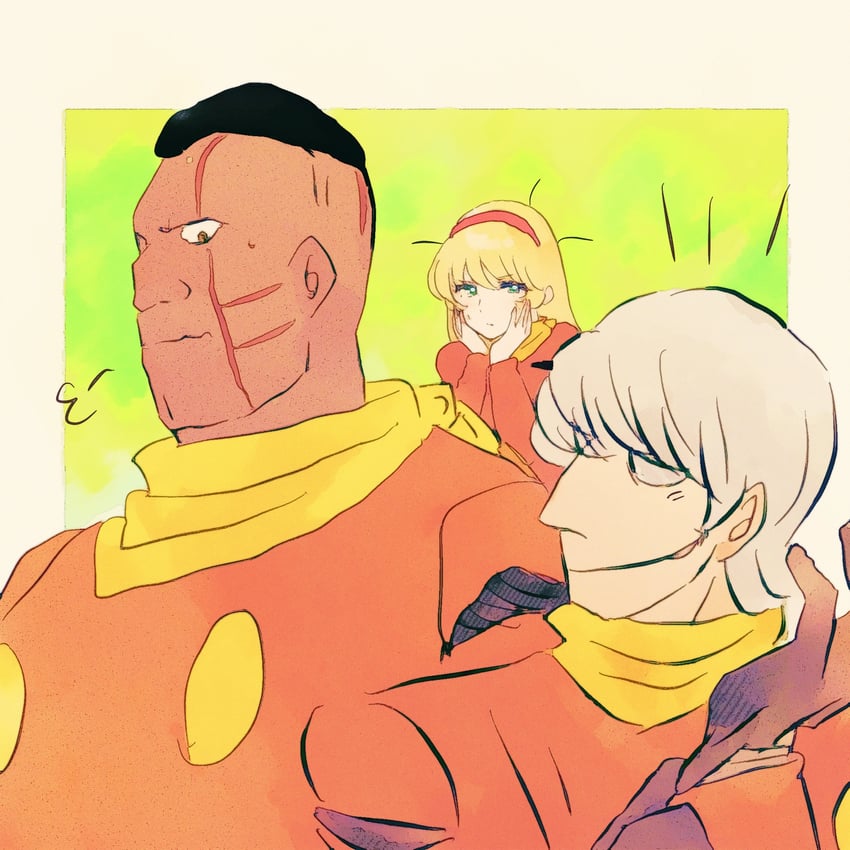 francoise arnoul, albert heinrich, and geronimo jr (cyborg 009) drawn by sariokisu