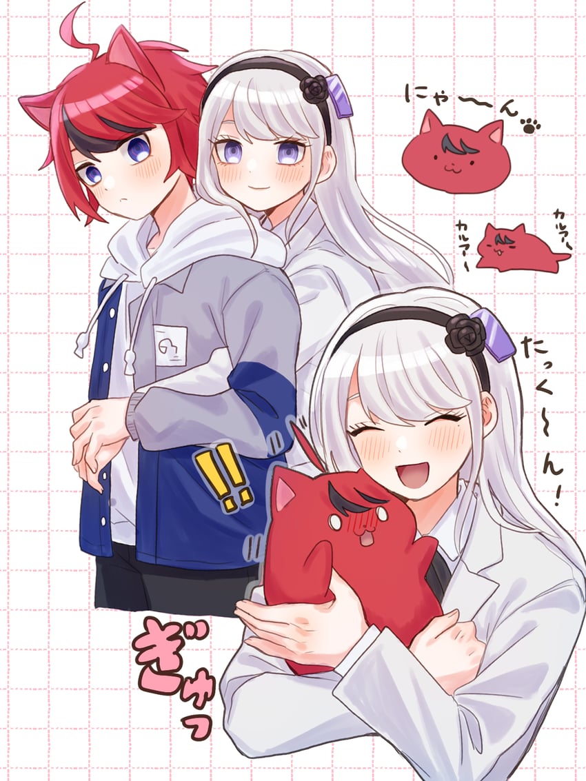 sumino takumi and kashimiya karua (the hundred line -last defense academy-) drawn by momo_(momo_2muco)