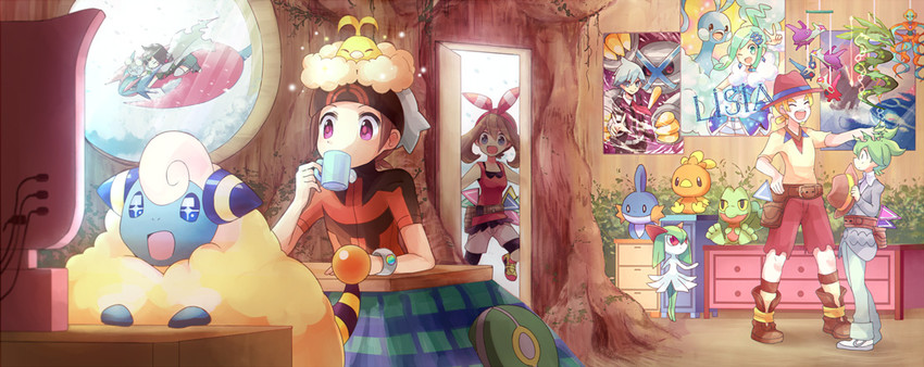 may, brendan, kirlia, torchic, mudkip, and 20 more (pokemon and 1 more) drawn by cocoloco