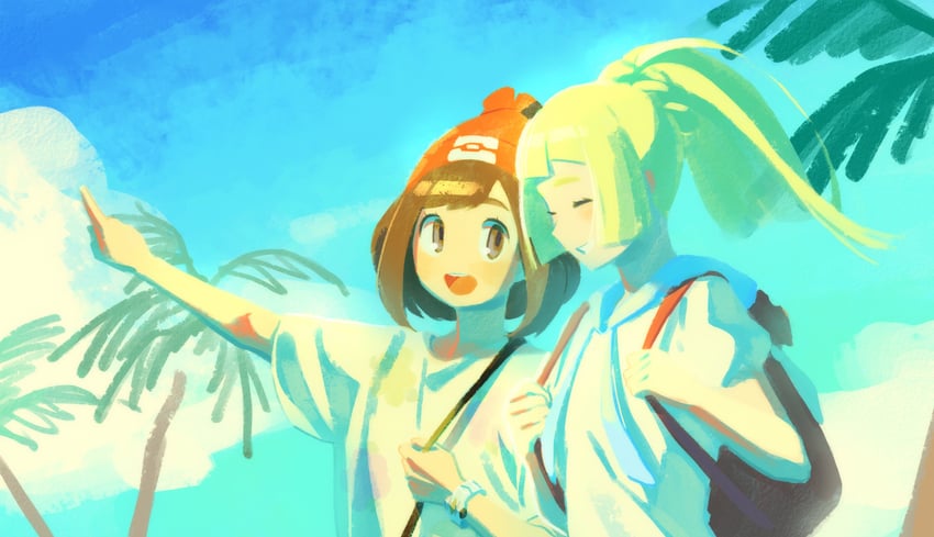 lillie and selene (pokemon and 1 more) drawn by tut_nin