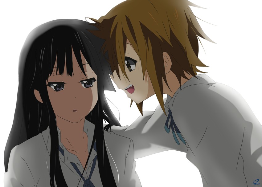 akiyama mio and tainaka ritsu (k-on!) drawn by suan_ringo
