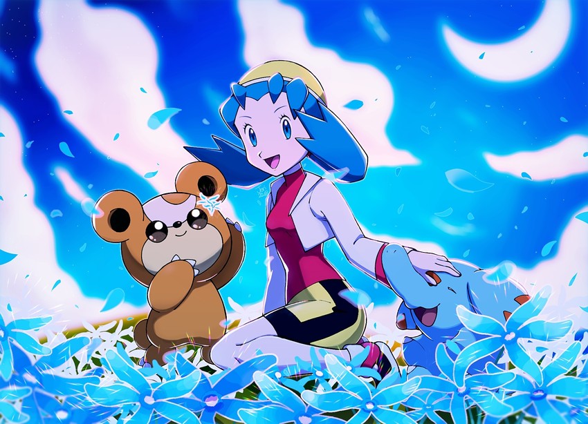 kris, teddiursa, and phanpy (pokemon and 1 more) drawn by jeri20