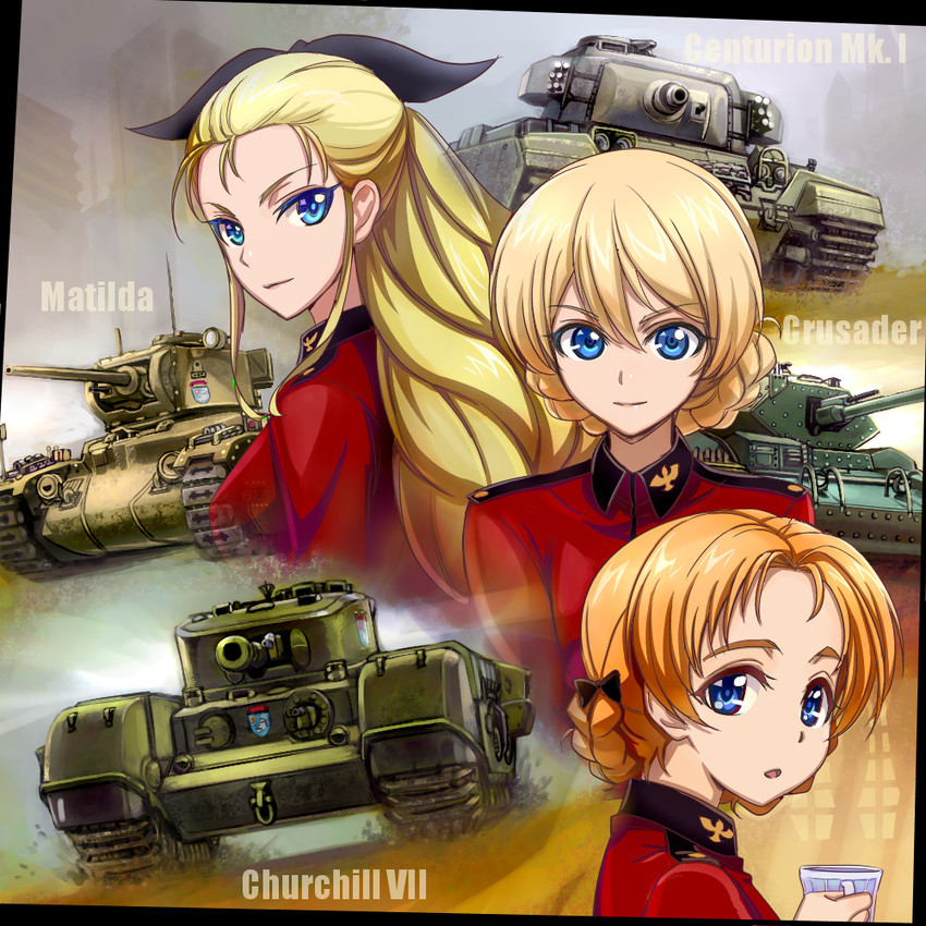 darjeeling, orange pekoe, and assam (girls und panzer) drawn by shinmai_(kyata)