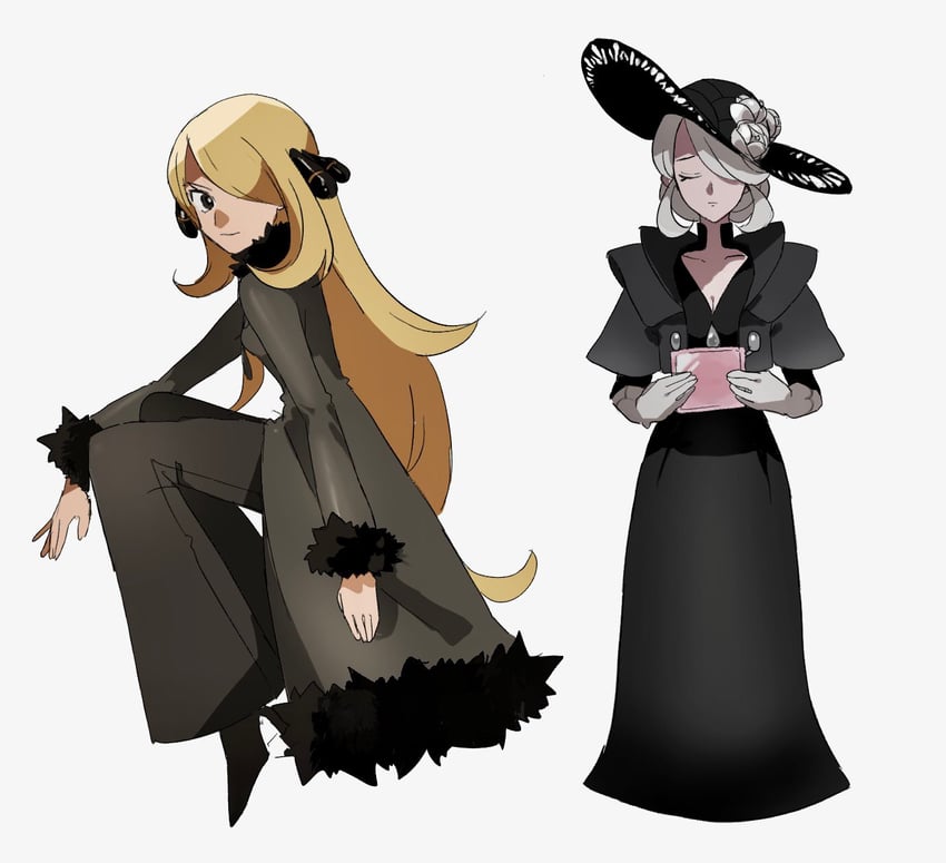 cynthia and cogita (pokemon and 2 more) drawn by shichibee_(stm_mimi)