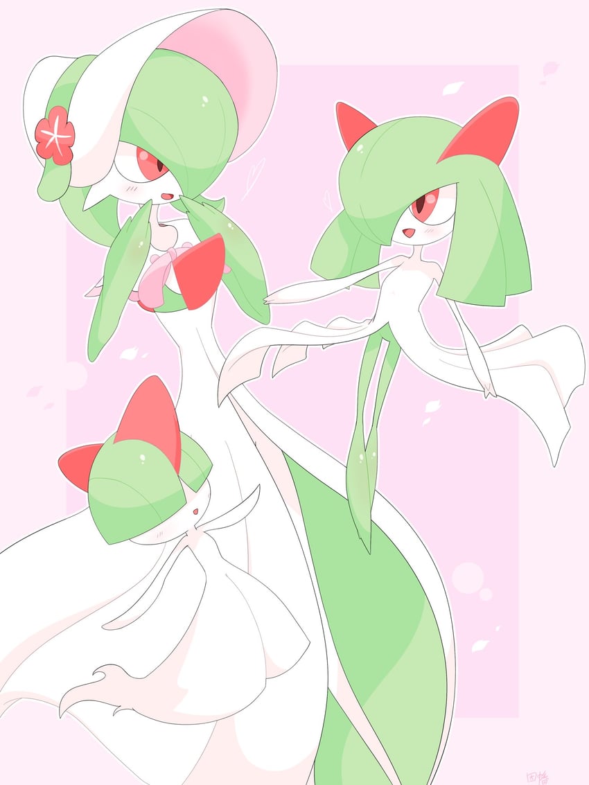 gardevoir, kirlia, and ralts (pokemon and 1 more) drawn by inb795