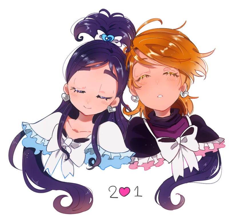 misumi nagisa, yukishiro honoka, cure black, and cure white (precure and 1 more) drawn by inaba_yuzuha