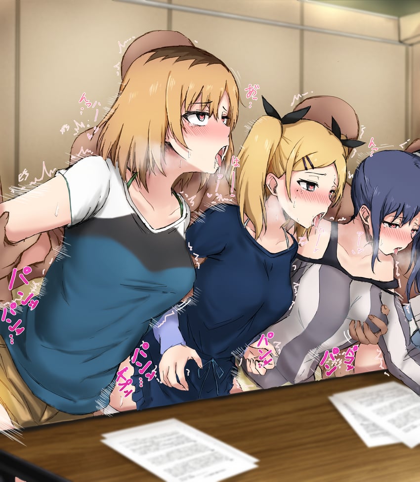 miyamori aoi, yano erika, yasuhara ema, and imai midori (shirobako) drawn by tahita1874