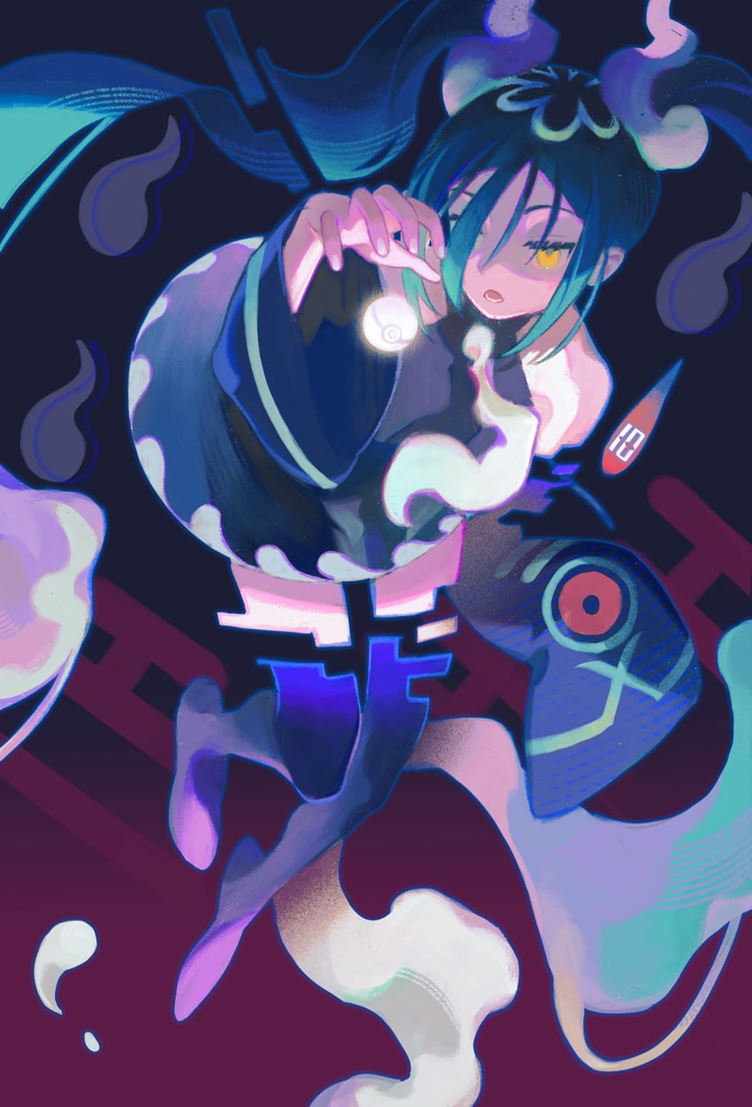hatsune miku and ghost miku (pokemon and 2 more) drawn by abi_(no.129)