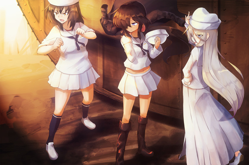 ogin, flint, and murakami (girls und panzer) drawn by jinguu_(4839ms)