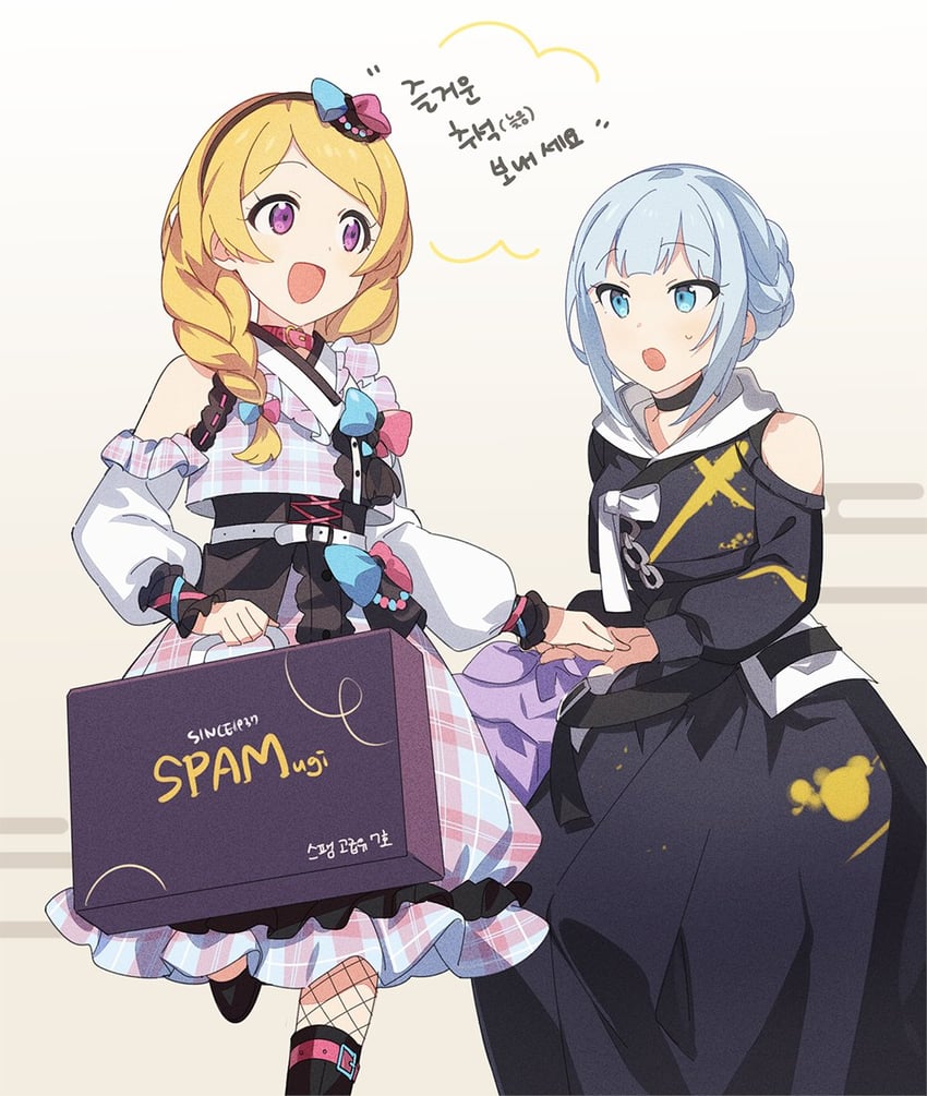 shiraishi tsumugi and emily stewart (idolmaster and 1 more) drawn by ap_bar