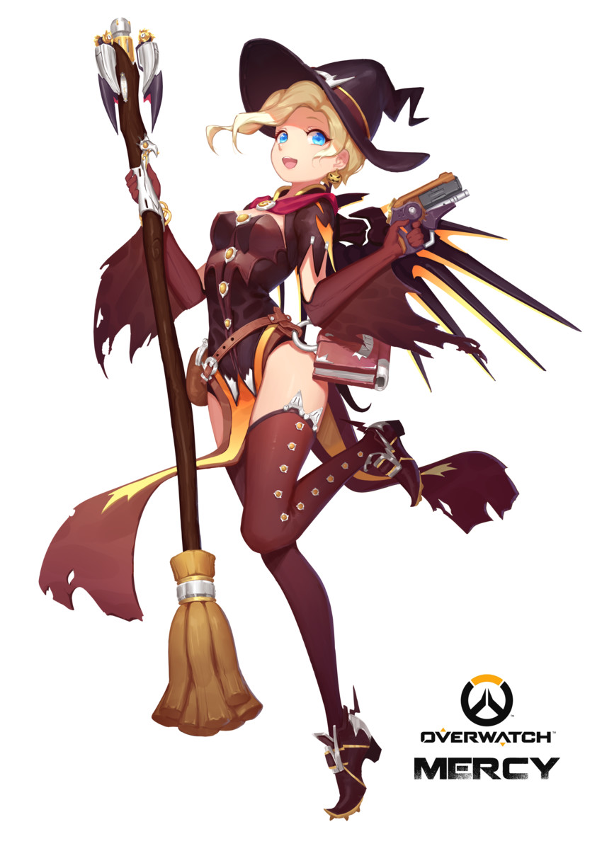 mercy and witch mercy (overwatch and 1 more) drawn by mosquito_coils