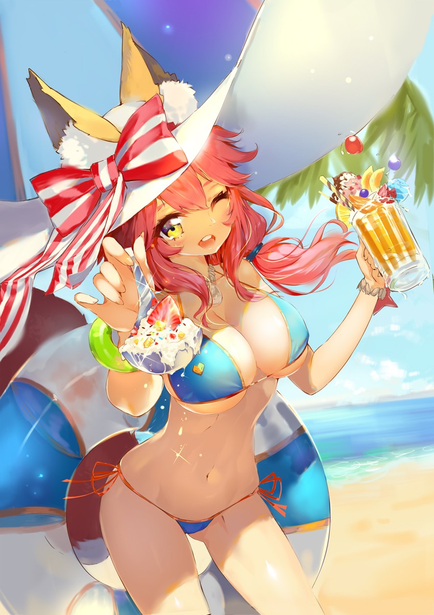 tamamo and tamamo no mae (fate and 1 more) drawn by lincgart