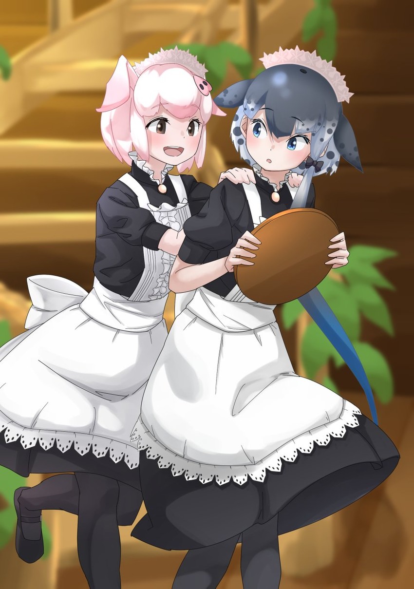 narwhal and pig (kemono friends and 1 more) drawn by tanabe_(fueisei)