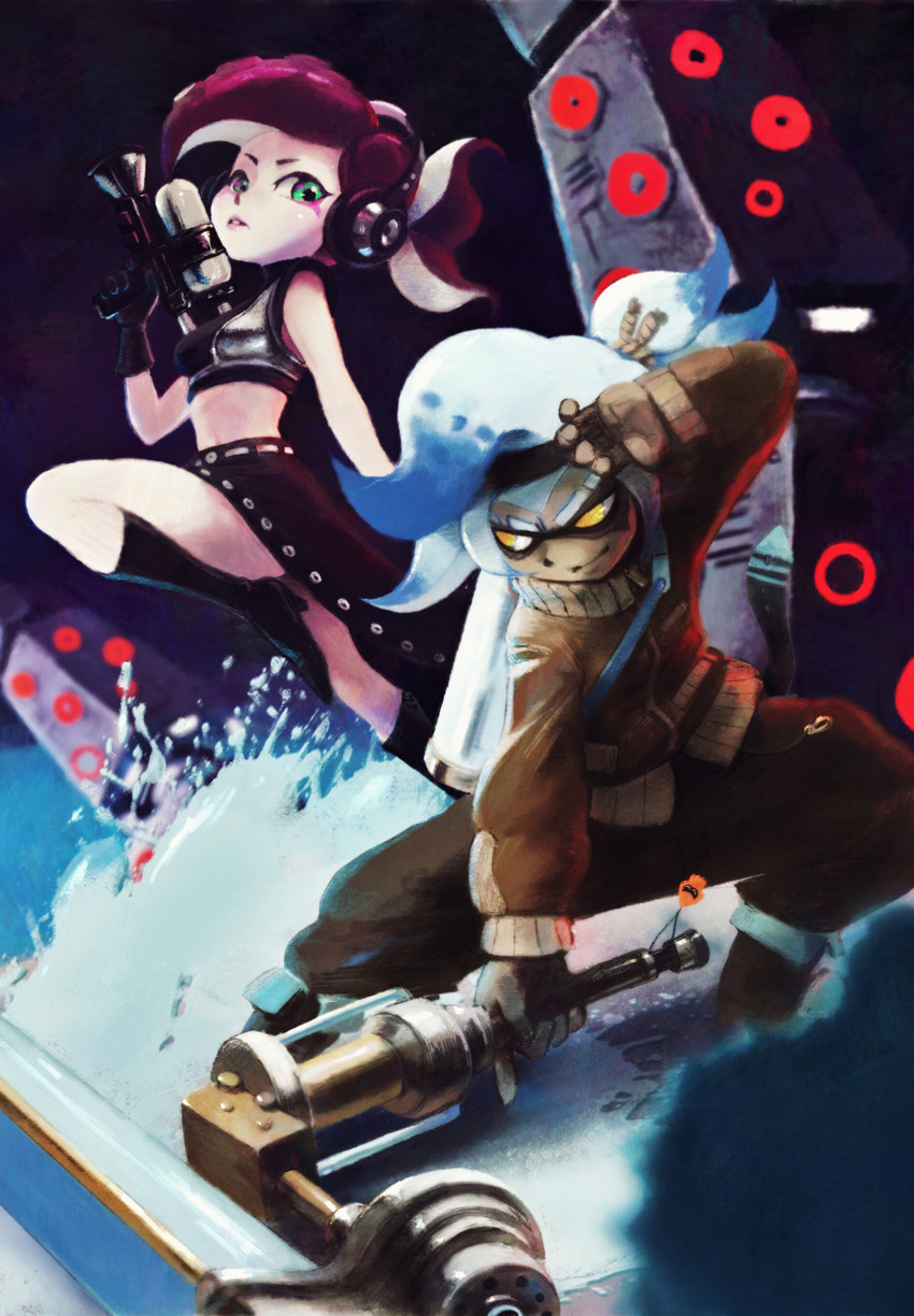 inkling player character, inkling boy, and takozonesu (splatoon and 1 more) drawn by takuzou
