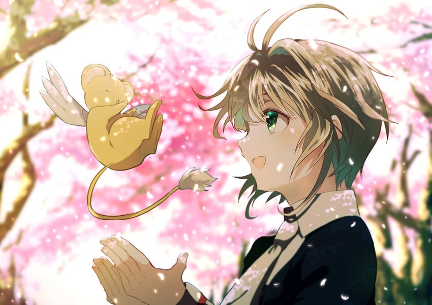 kinomoto sakura and kero (cardcaptor sakura and 1 more) drawn by w_nayuki