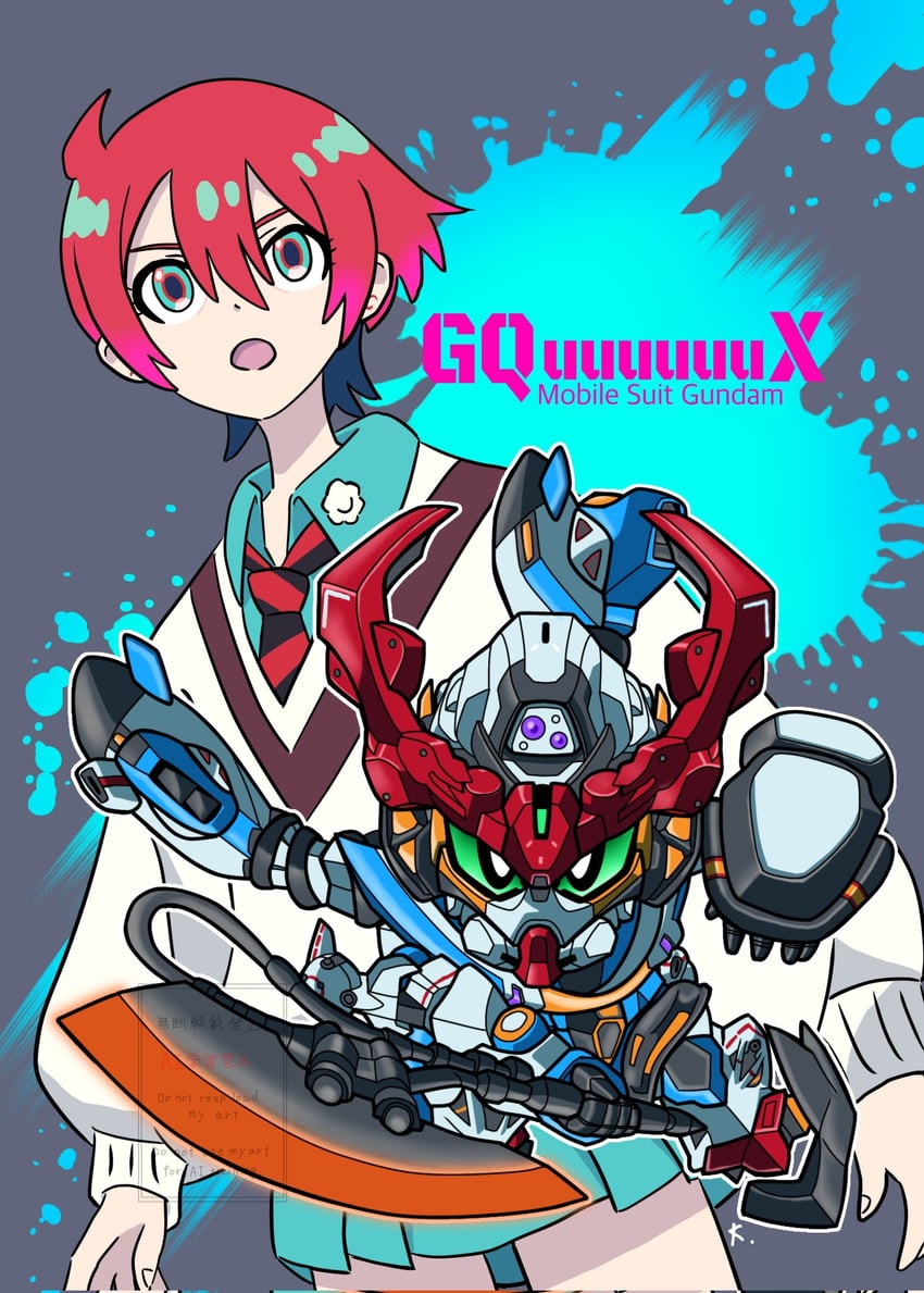amate yuzuriha and gquuuuuux (gundam and 2 more) drawn by azumae_keita
