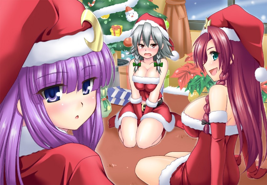izayoi sakuya, patchouli knowledge, and hong meiling (touhou) drawn by try_(lsc)