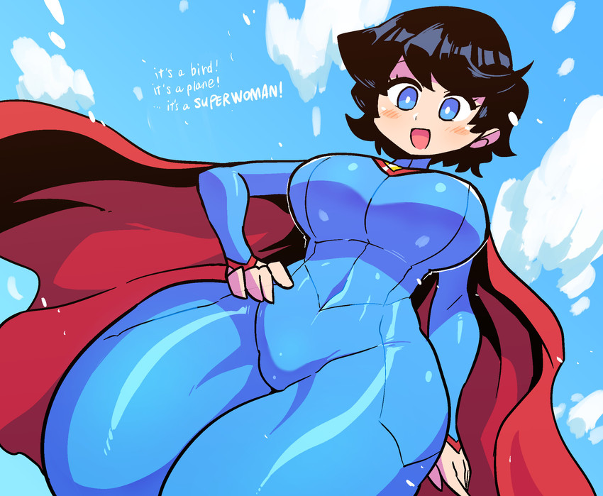 superman and superwoman (dc comics and 1 more) drawn by rariatto_(ganguri)