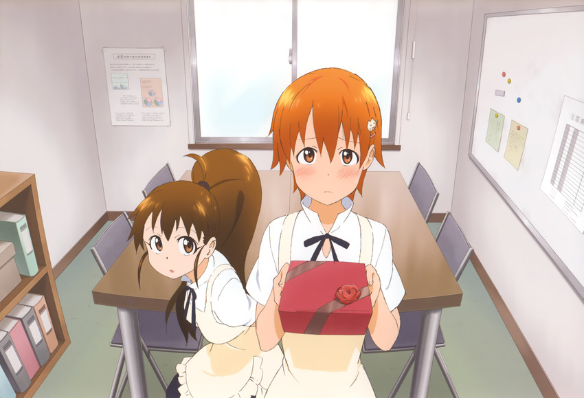 taneshima popura and inami mahiru (working!!) drawn by adachi_shingo
