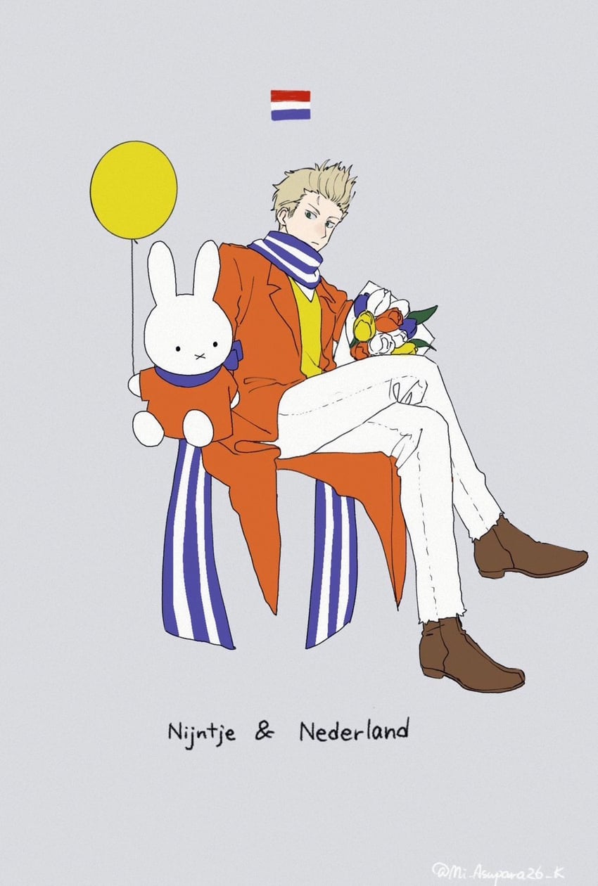 netherlands and miffy (axis powers hetalia and 1 more) drawn by mi_asupara26_k