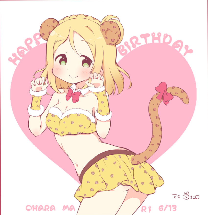 ohara mari (love live! and 1 more) drawn by saku_usako_(rabbit)