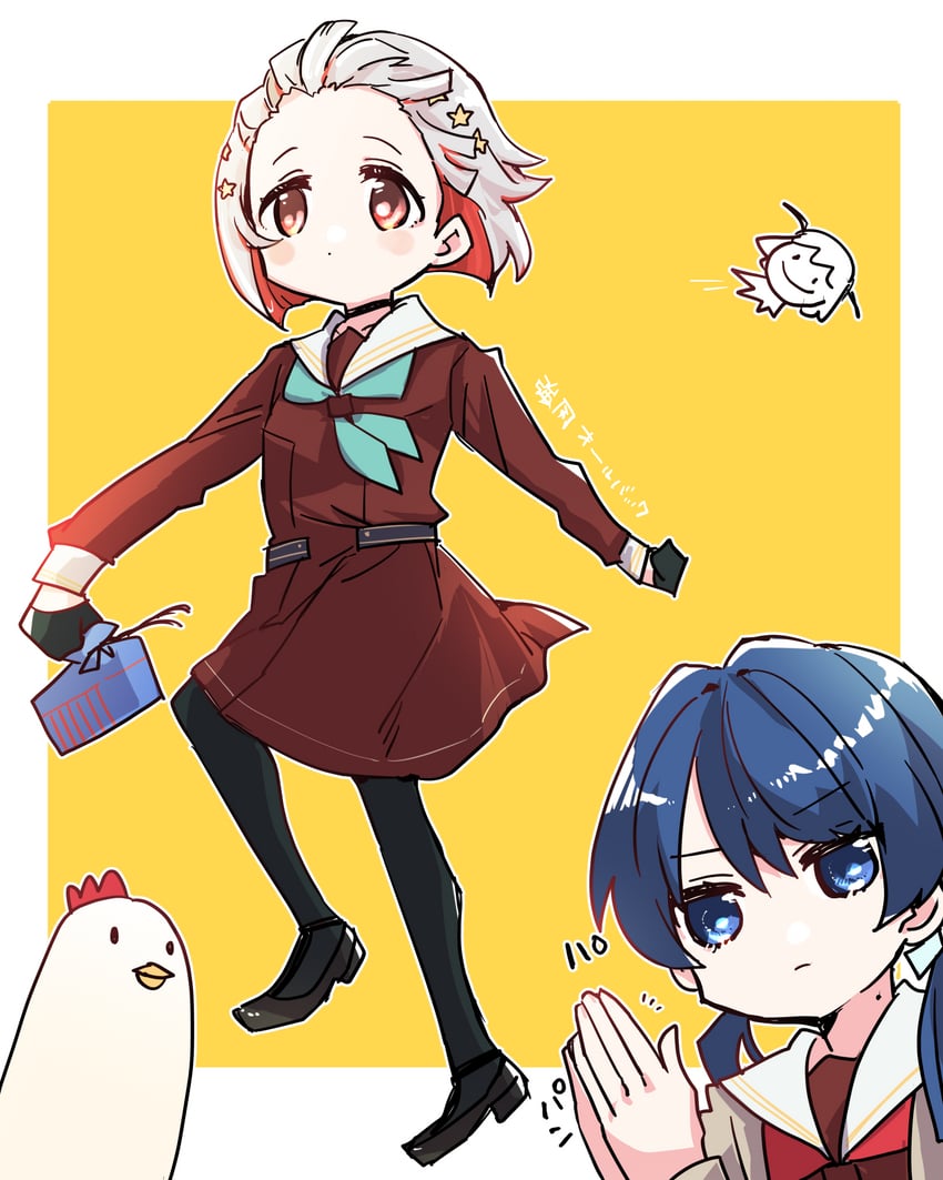 hinoshita kaho, murano sayaka, and yugiri tsuzuri (love live! and 2 more) drawn by kanduki_kamibukuro