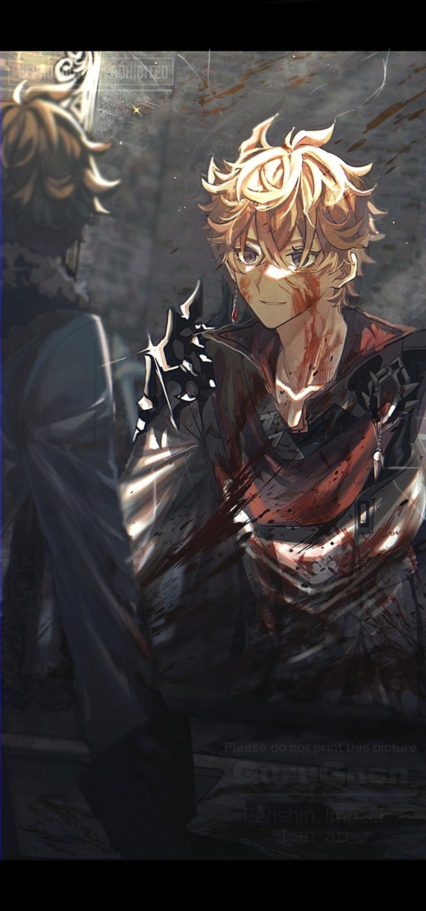tartaglia (genshin impact) drawn by gurugnsn