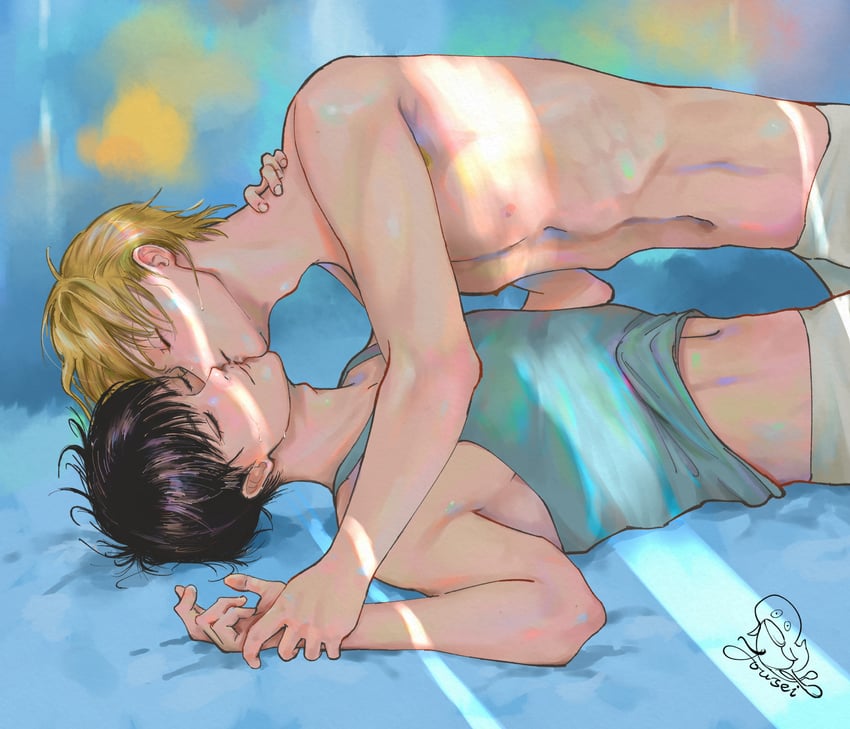 ash lynx and okumura eiji (banana fish) drawn by jousei
