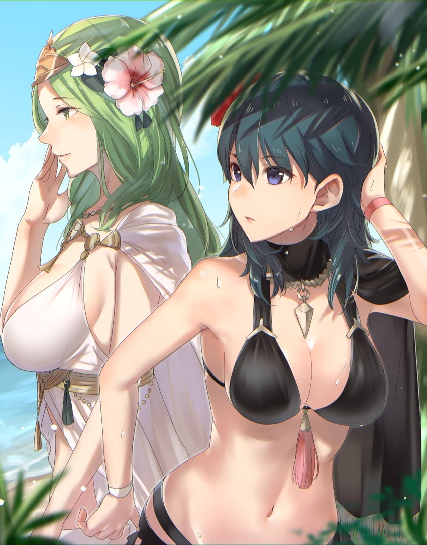 female byleth and rhea (fire emblem and 2 more) drawn by haru_(nakajou-28)