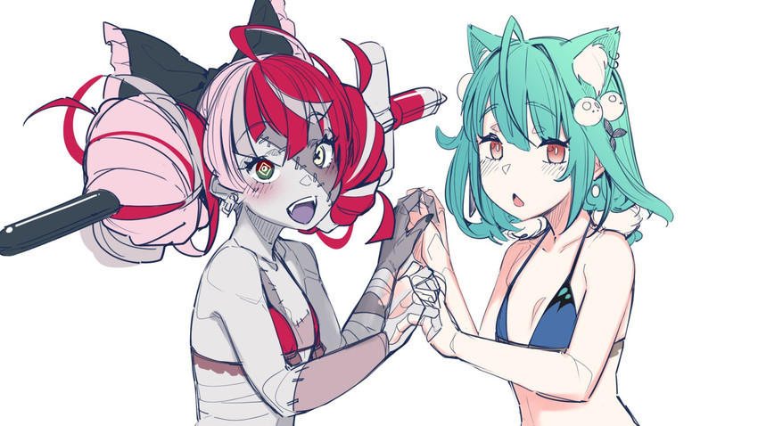 uruha rushia and kureiji ollie (hololive and 1 more) drawn by tenbin_gashira