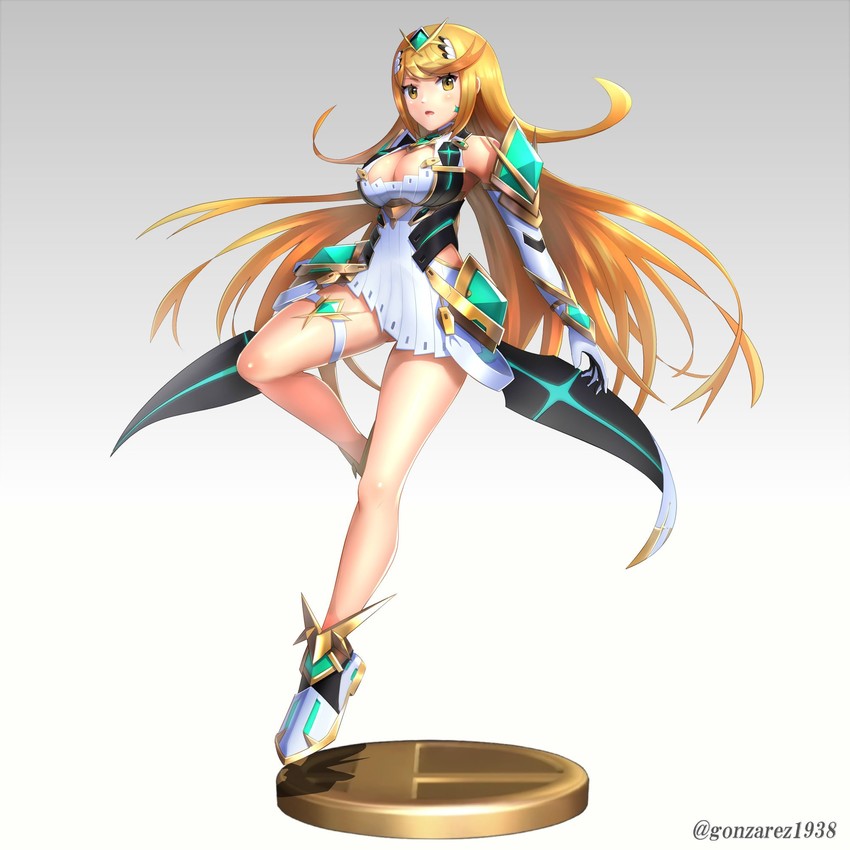 mythra (xenoblade chronicles and 2 more) drawn by gonzarez
