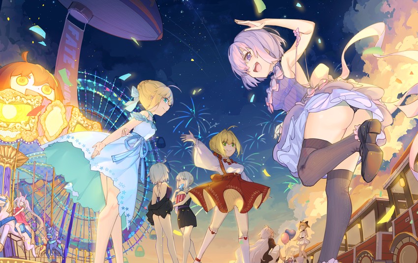 artoria pendragon, saber, mash kyrielight, fujimaru ritsuka, jeanne d'arc alter, and 6 more (fate and 1 more) drawn by kotatsu_kaya