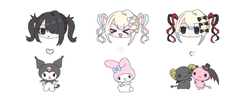 chouzetsusaikawa tenshi-chan, ame-chan, my melody, kuromi, berry, and 1 more (sanrio and 3 more) drawn by yui_(htbanz3)