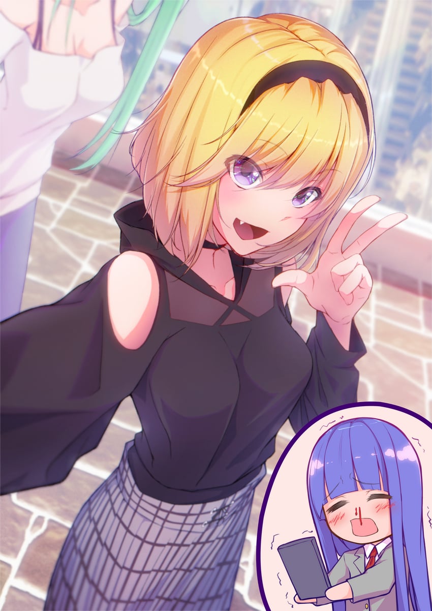 furude rika, houjou satoko, and sonozaki shion (higurashi no naku koro ni and 1 more) drawn by shichiroku_(pixiv_25029782)
