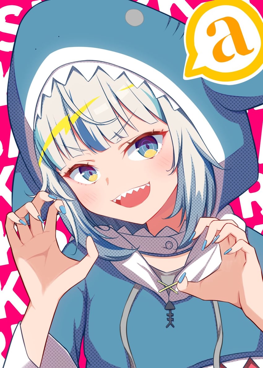 gawr gura (hololive and 1 more) drawn by obustat